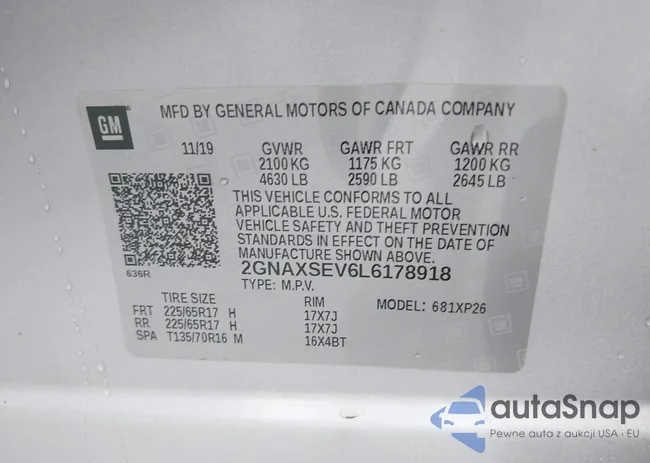 2GNAXSEV6L6178918: 42312314