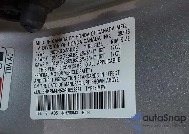 2HKRM4H5XGH693871: 42312409