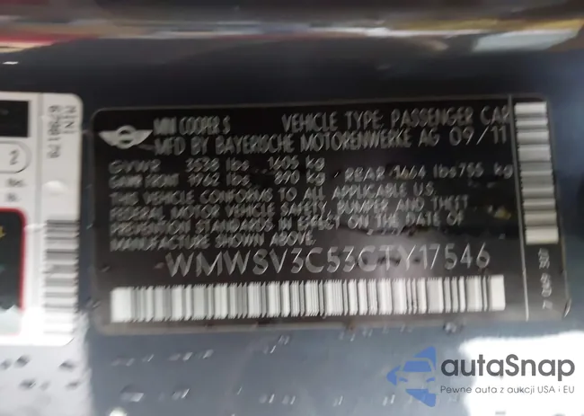 WMWSV3C53CTY17546: 42312660