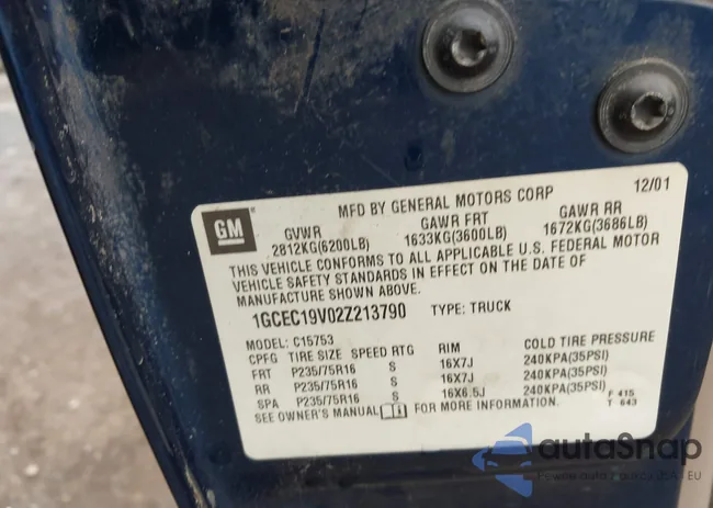 1GCEC19V02Z213790: 42312679