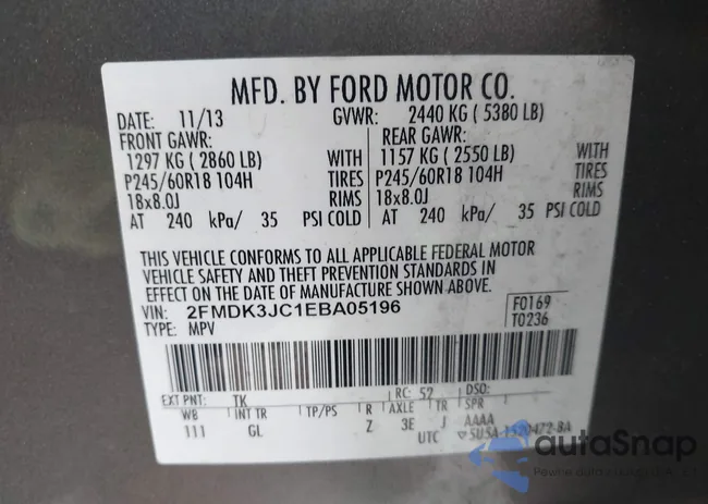 2FMDK3JC1EBA05196: 42312762