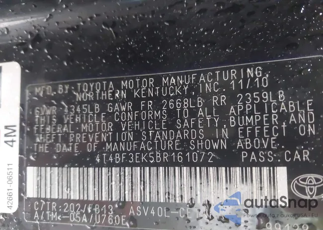 4T4BF3EK5BR161072: 42312047