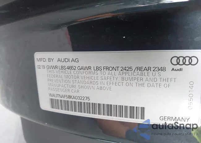 WAUTNAF58KA032275: 42312061