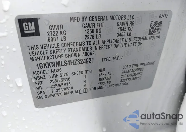 1GKKNMLS4HZ324921: 42312107