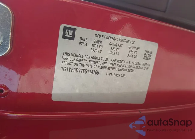 1G1YF3D77E5114705: 42312166