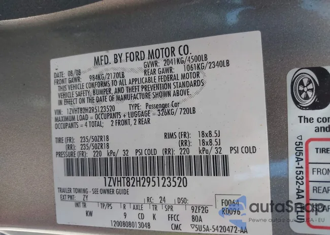 1ZVHT82H295123520: 42313485