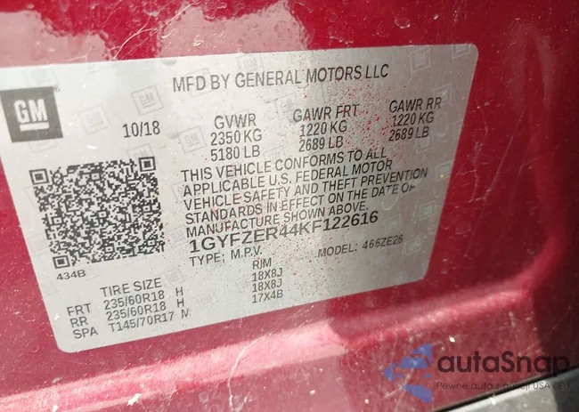 1GYFZER44KF122616: 42313506