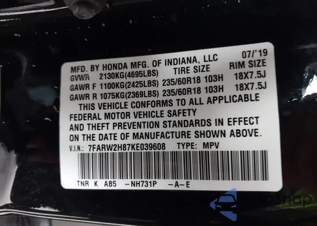 7FARW2H87KE039608: 42313545