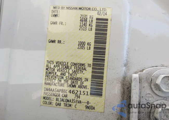 1N4AA5AP8EC462151: 42313754