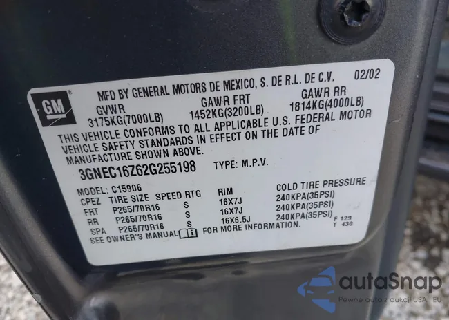 3GNEC16Z62G255198: 42312829