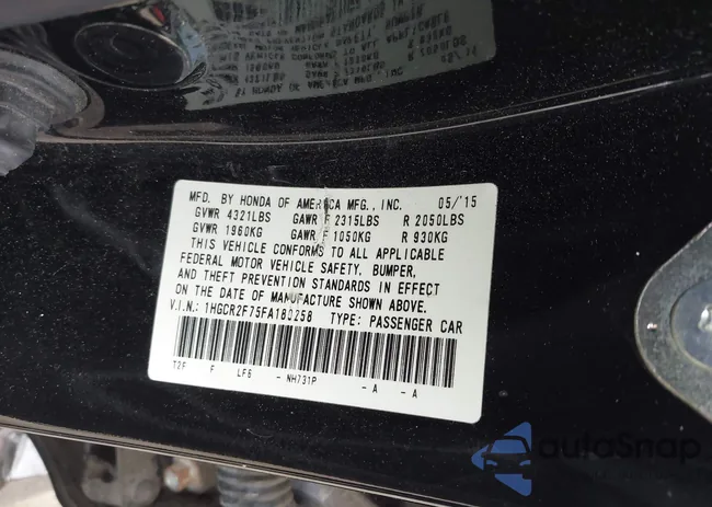 1HGCR2F75FA180258: 42312864