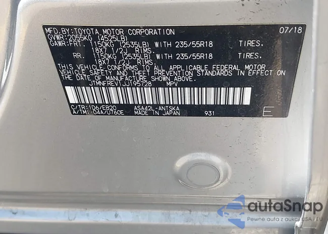 JTMNFREV1JJ195728: 42312965