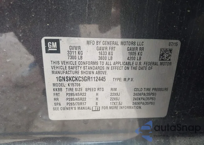 1GNSKCKC3GR112445: 42312996