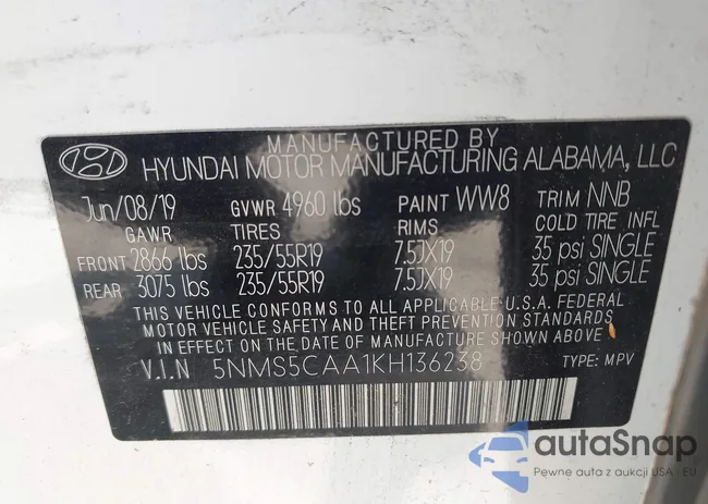 5NMS5CAA1KH136238: 42314285