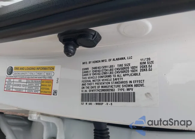 5FNYF7H23MB002963: 42314323