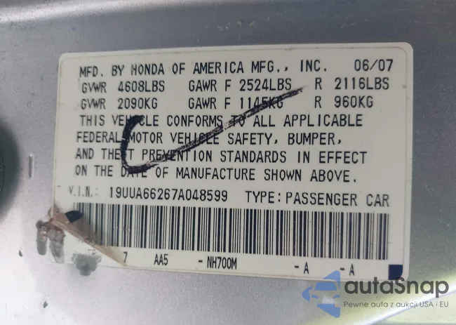 19UUA66267A048599: 42314377