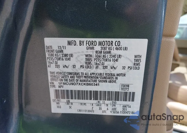 1FMCU9D7XCKB60341: 42314412