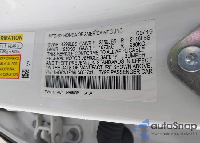 1HGCV1F16LA006731: 42314606