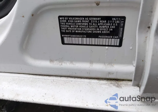 WVWHP7AN6CE522172: 42314663