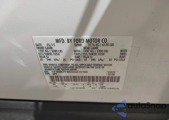 1FM5K7F85GGA10185: 42314668