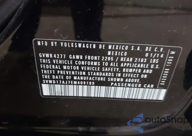 3VWD17AJ7EM409189: 42313804