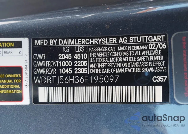 WDBTJ56H36F195097: 42313869