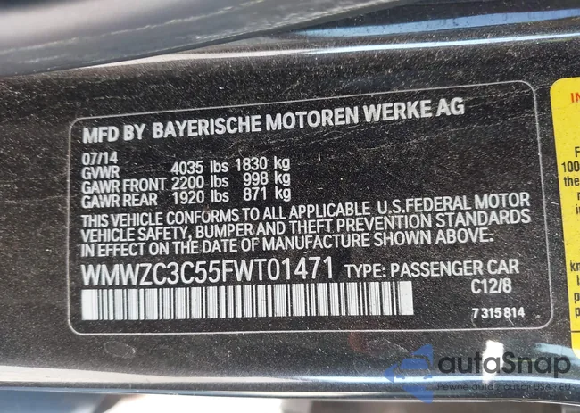 WMWZC3C55FWT01471: 42315283