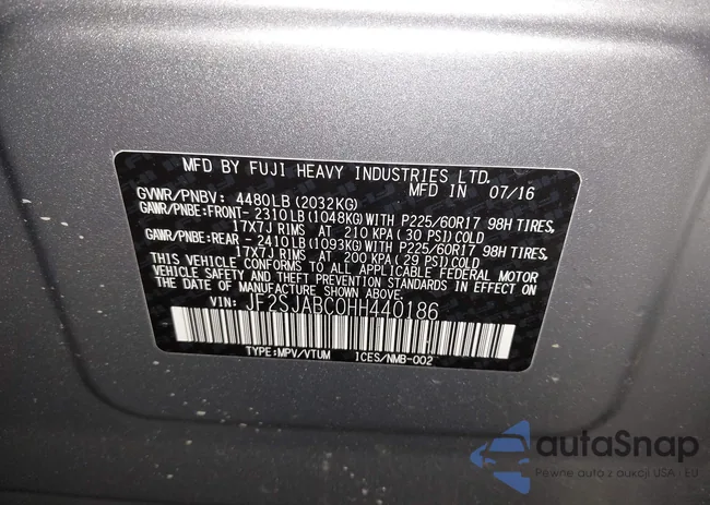 JF2SJABC0HH440186: 42315361