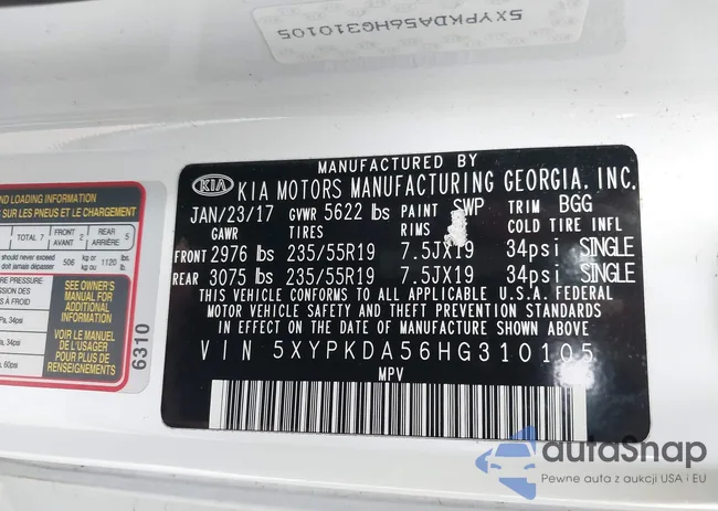 5XYPKDA56HG310105: 42315392