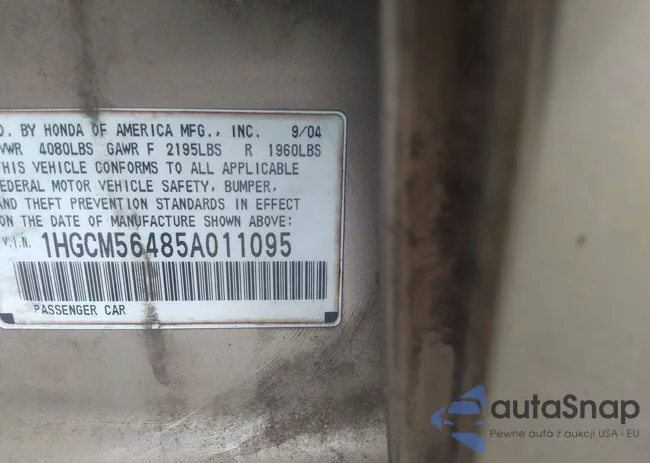 1HGCM56485A011095: 42315506