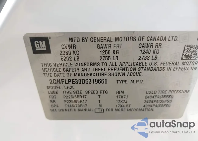 2GNFLPE30D6319660: 42315543