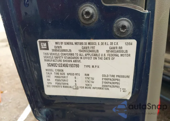 3GNEC12Z45G193780: 42315586