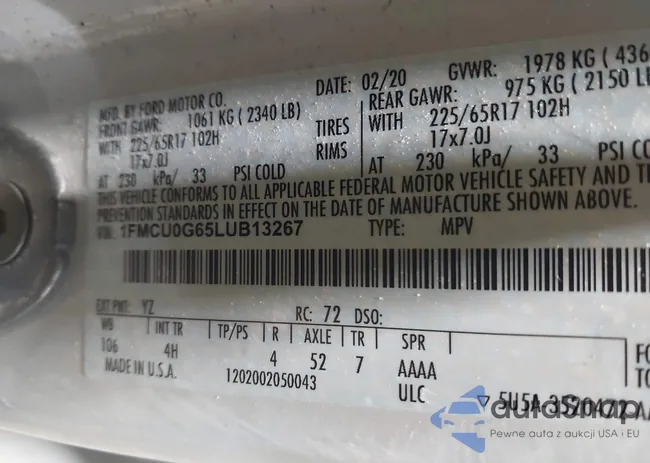 1FMCU0G65LUB13267: 42315606