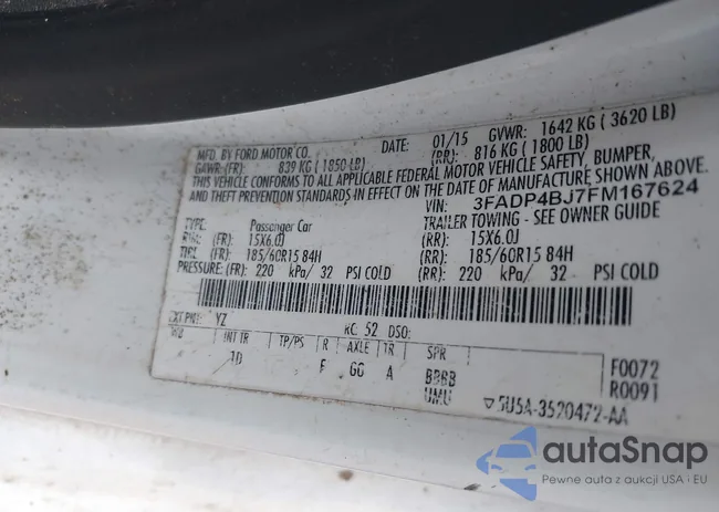 3FADP4BJ7FM167624: 42315662