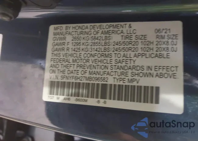 5FNYF6H27MB096582: 42315704