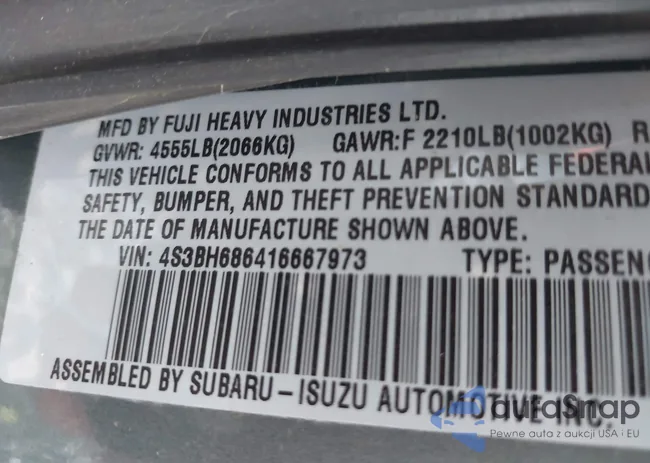 4S3BH686416667973: 42314923