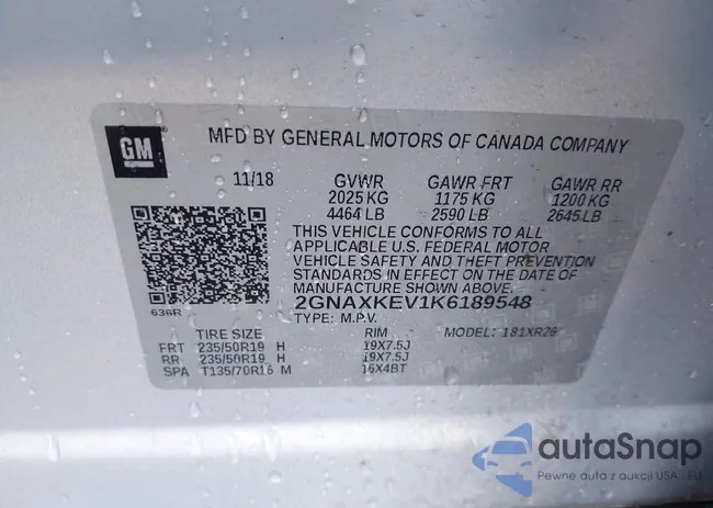 2GNAXKEV1K6189548: 42315123