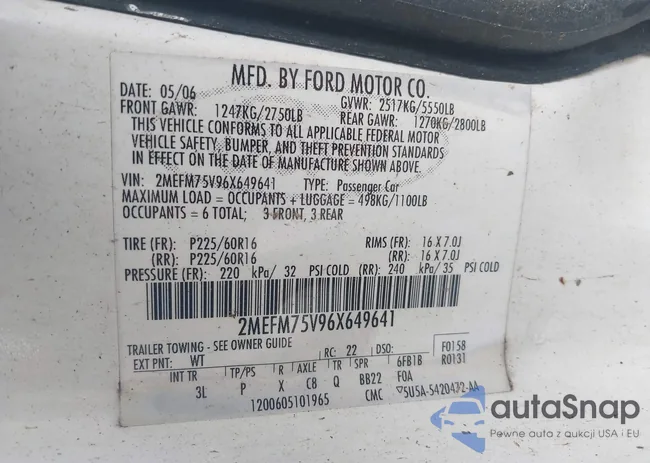 2MEFM75V96X649641: 42315126