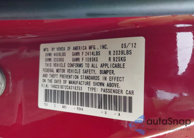 1HGCS1B72CA018250: 42316245