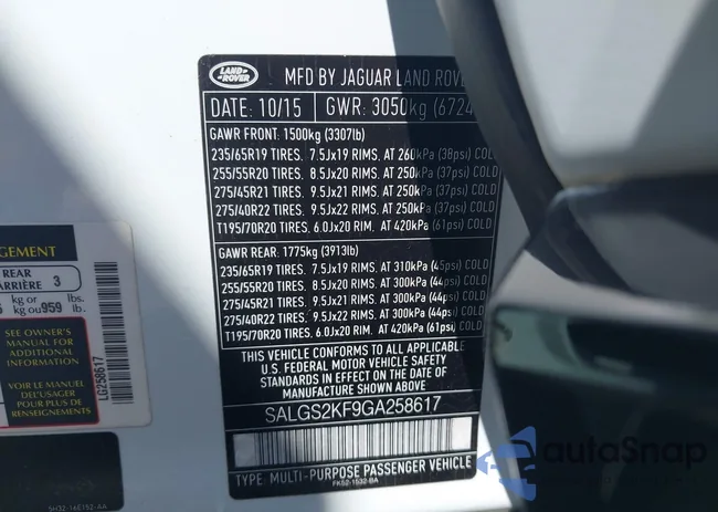 SALGS2KF9GA258617: 42316380