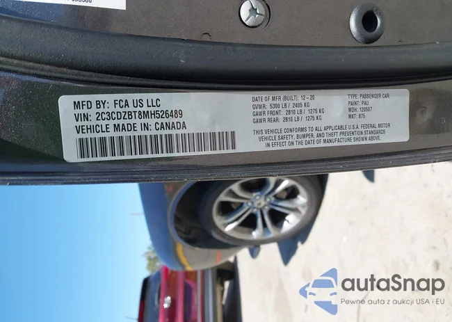 2C3CDZBT8MH526489: 42316401