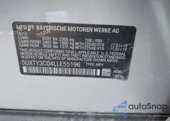 5UXTY3C04LLE55196: 42316670