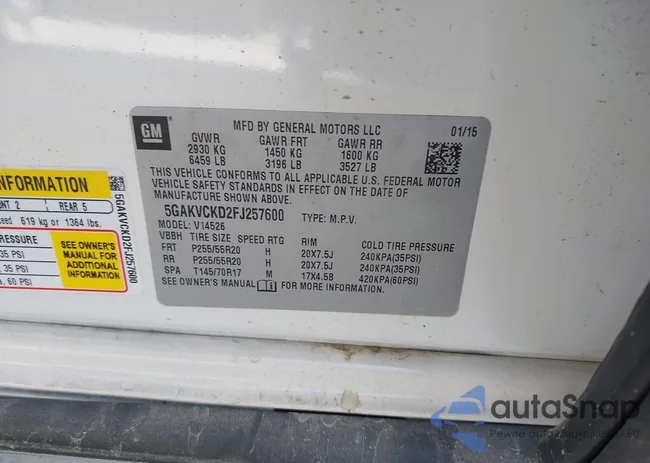 5GAKVCKD2FJ257600: 42316751