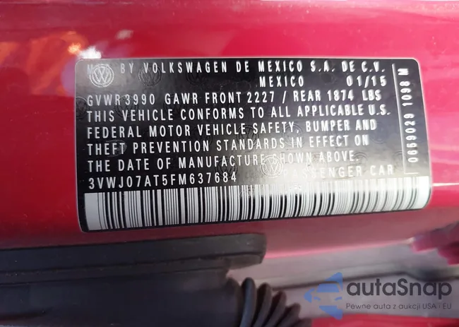 3VWJ07AT5FM637684: 42316094