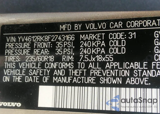 YV4612RK8F2743166: 42317341