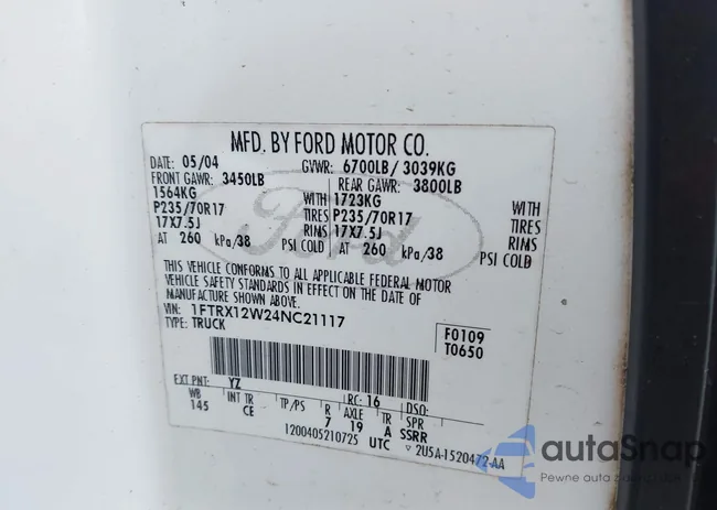 1FTRX12W24NC21117: 42317065