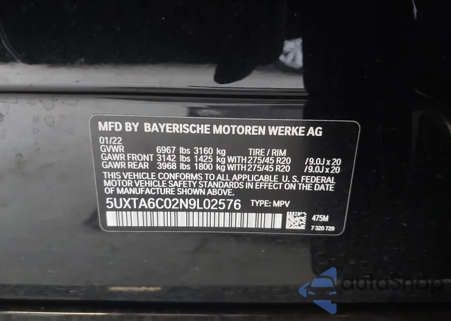 5UXTA6C02N9L02576: 42317072