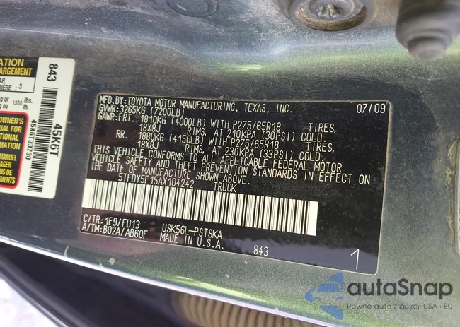 5TFDY5F15AX104242: 42318191