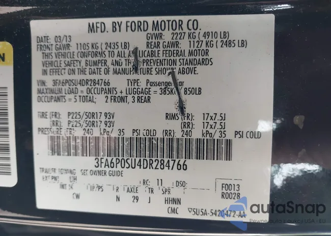 3FA6P0SU4DR284766: 42318276