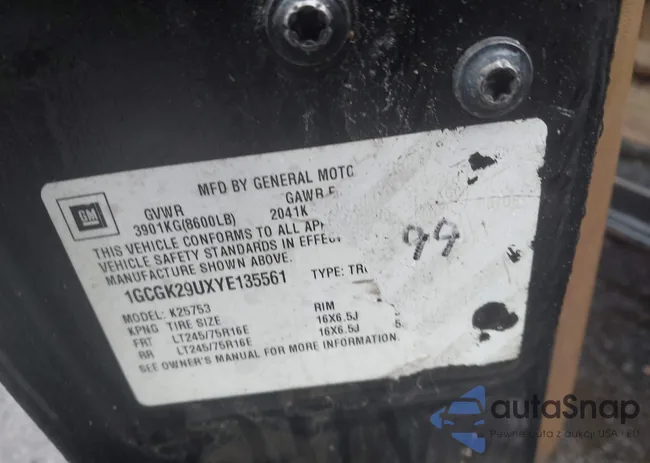 1GCGK29UXYE135561: 42318334